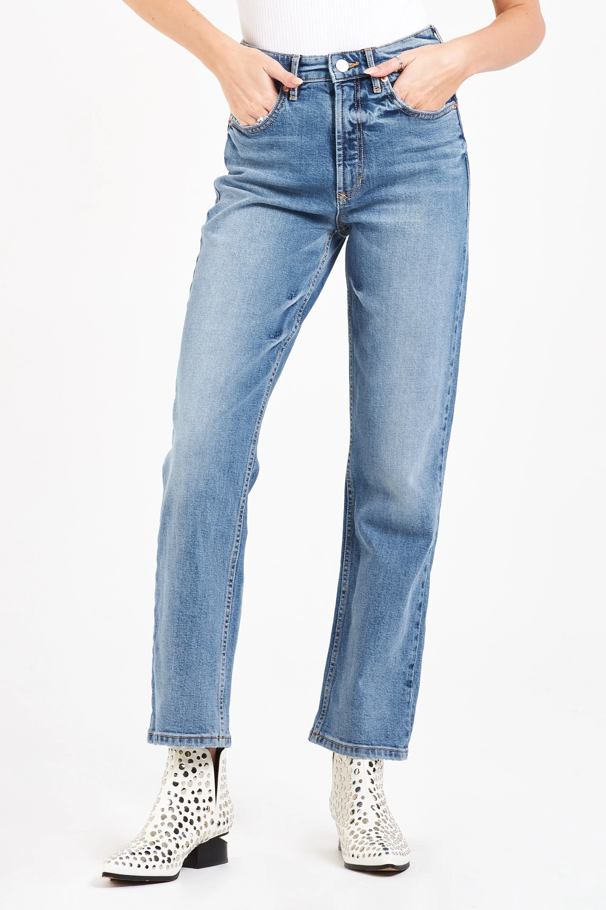 90S ULTRA HIGH RISE ANKLE STRAIGHT JEANS EXPLORER