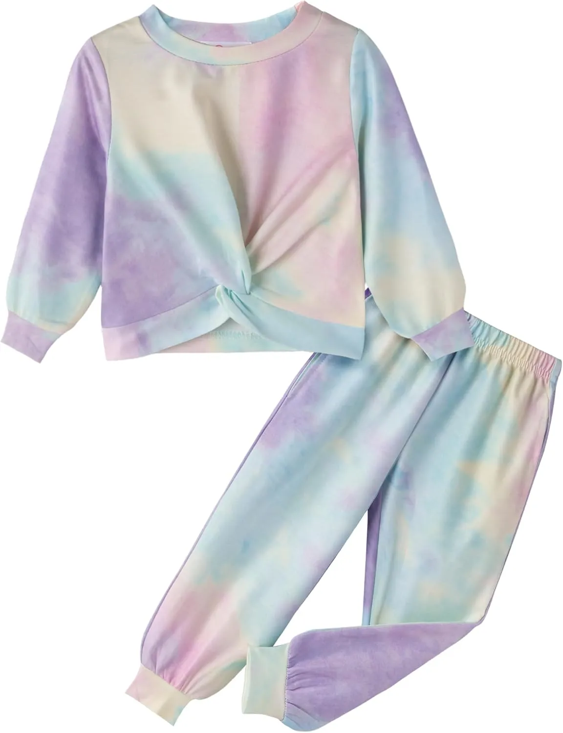 Arshiner Toddler Girl 2 Piece Outfits Twist Front Sweatshirts and Sweatpants Sets