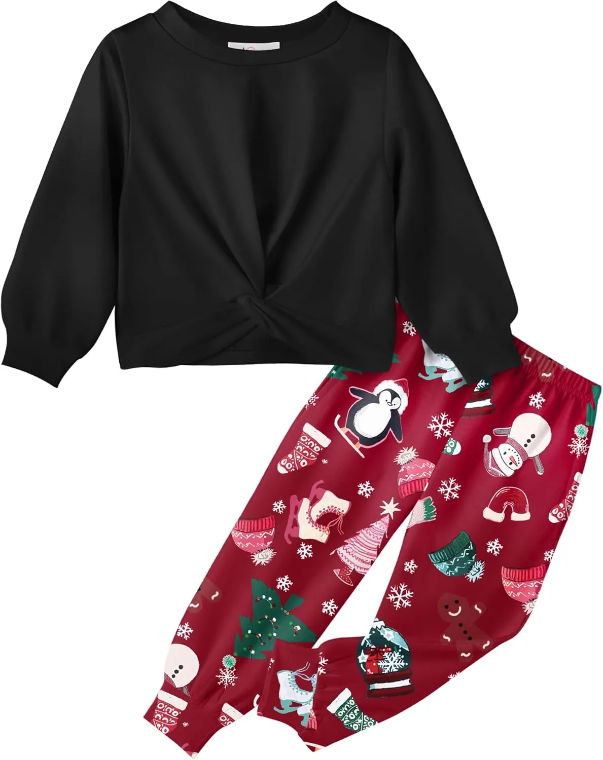 Arshiner Toddler Girl 2 Piece Outfits Twist Front Sweatshirts and Sweatpants Sets
