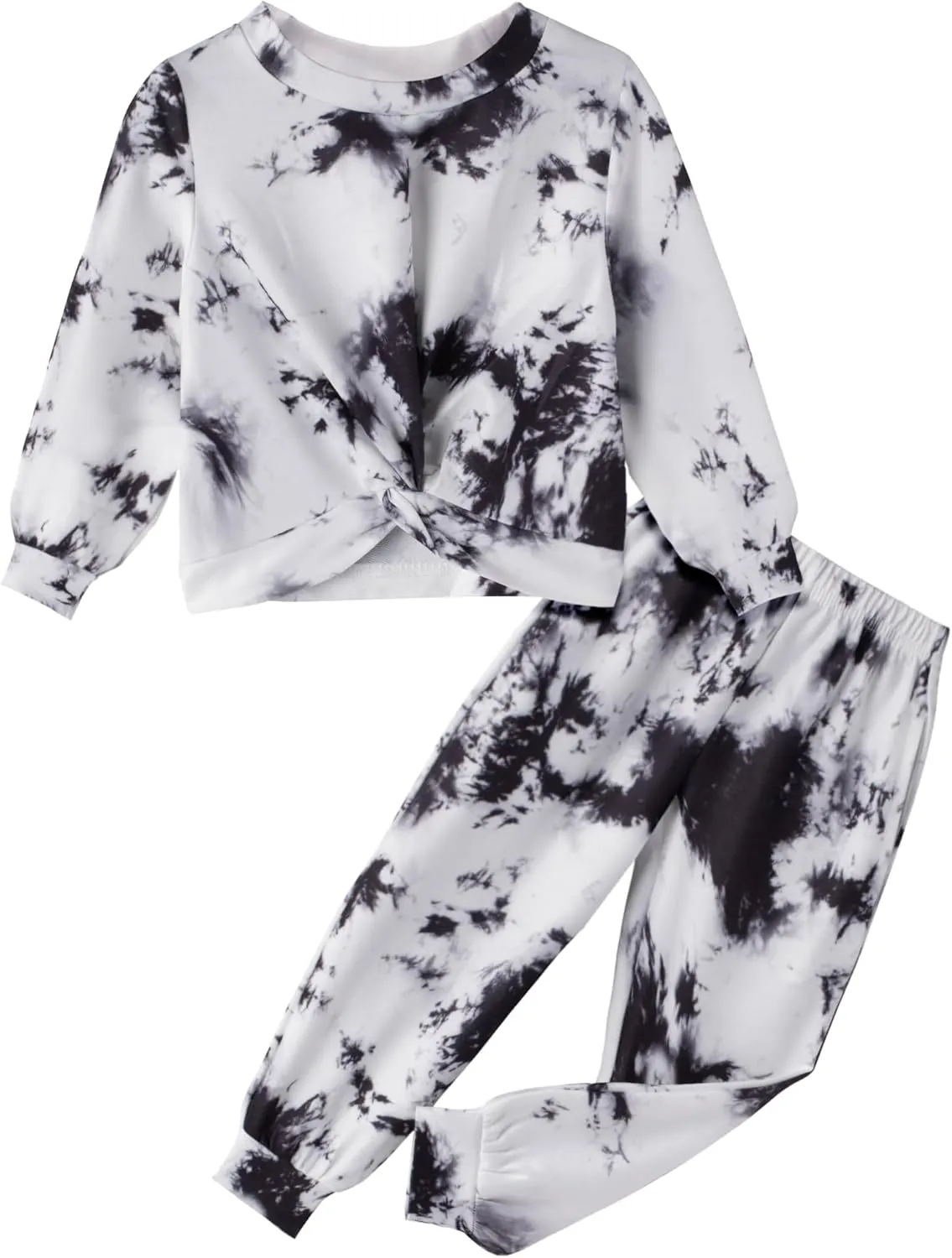 Arshiner Toddler Girl 2 Piece Outfits Twist Front Sweatshirts and Sweatpants Sets