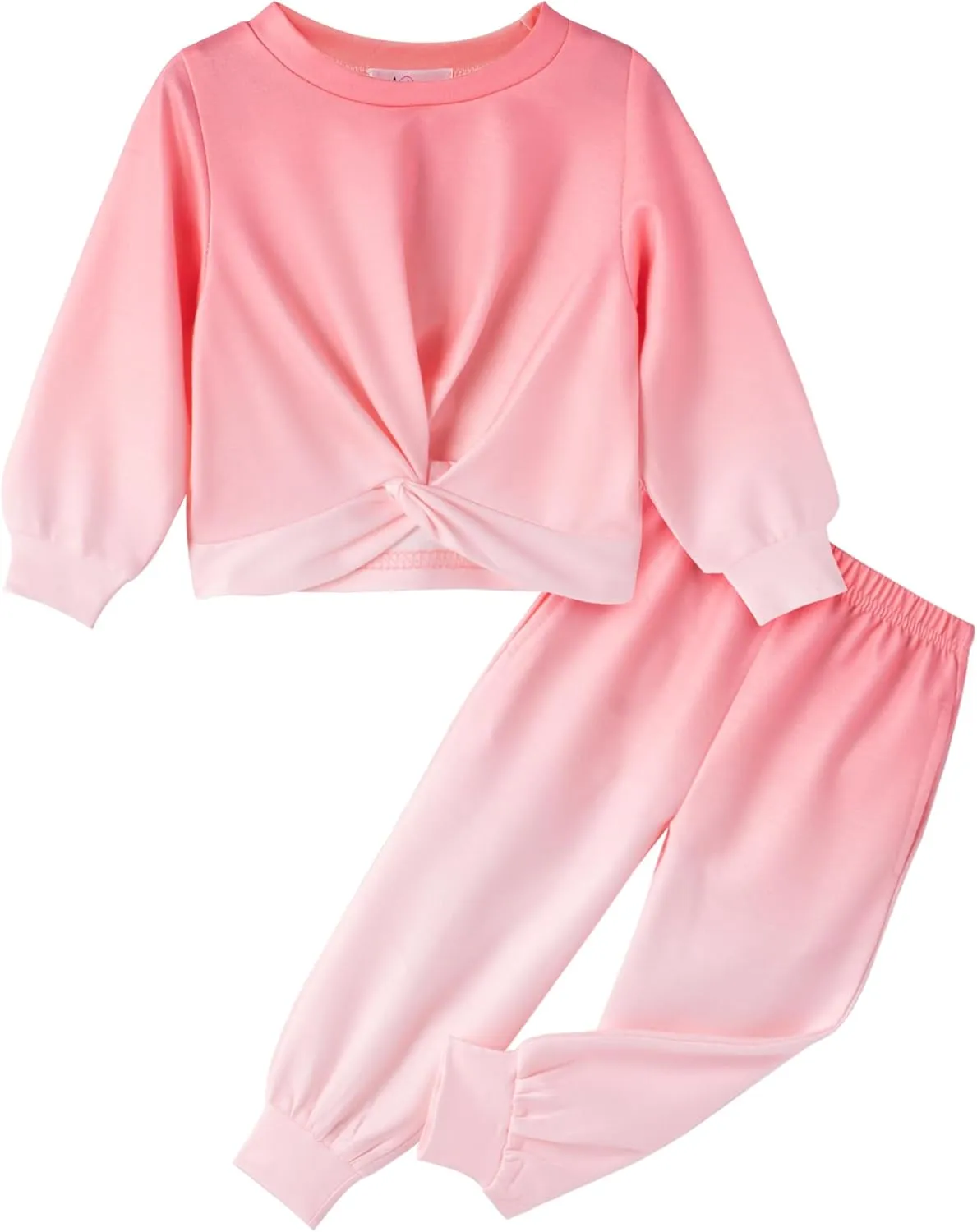 Arshiner Toddler Girl 2 Piece Outfits Twist Front Sweatshirts and Sweatpants Sets