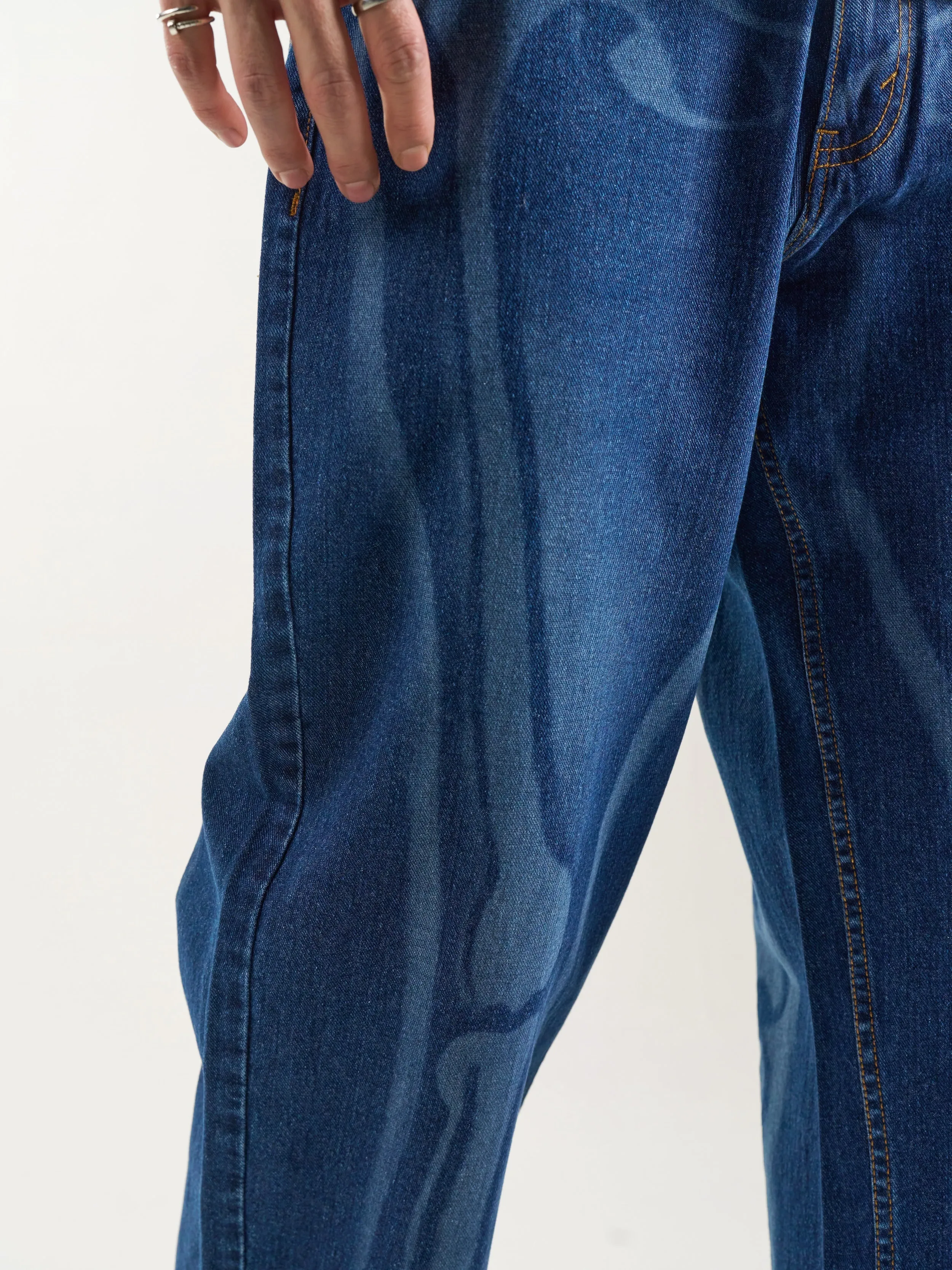 Baggy Fit Jeans- Bone X-ray