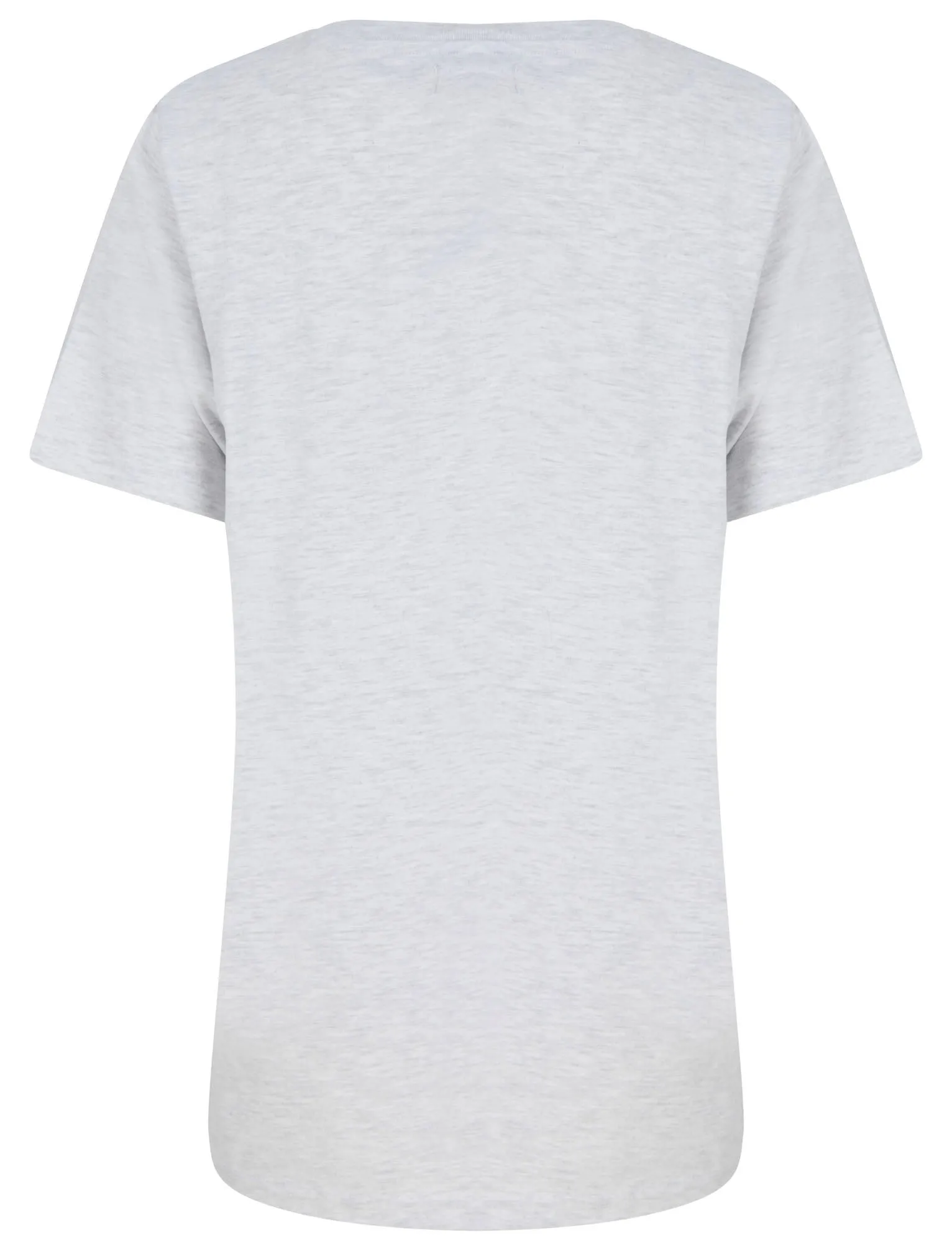 Book Fly Motif Cotton Crew Neck T-Shirt in Ice Grey Marl - Weekend Vibes