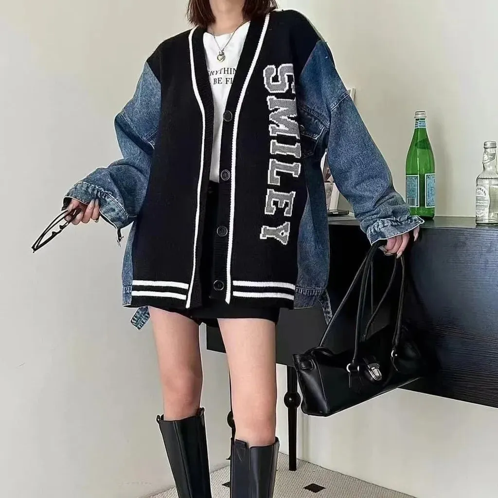 Clara Denim Patchwork Cardigan