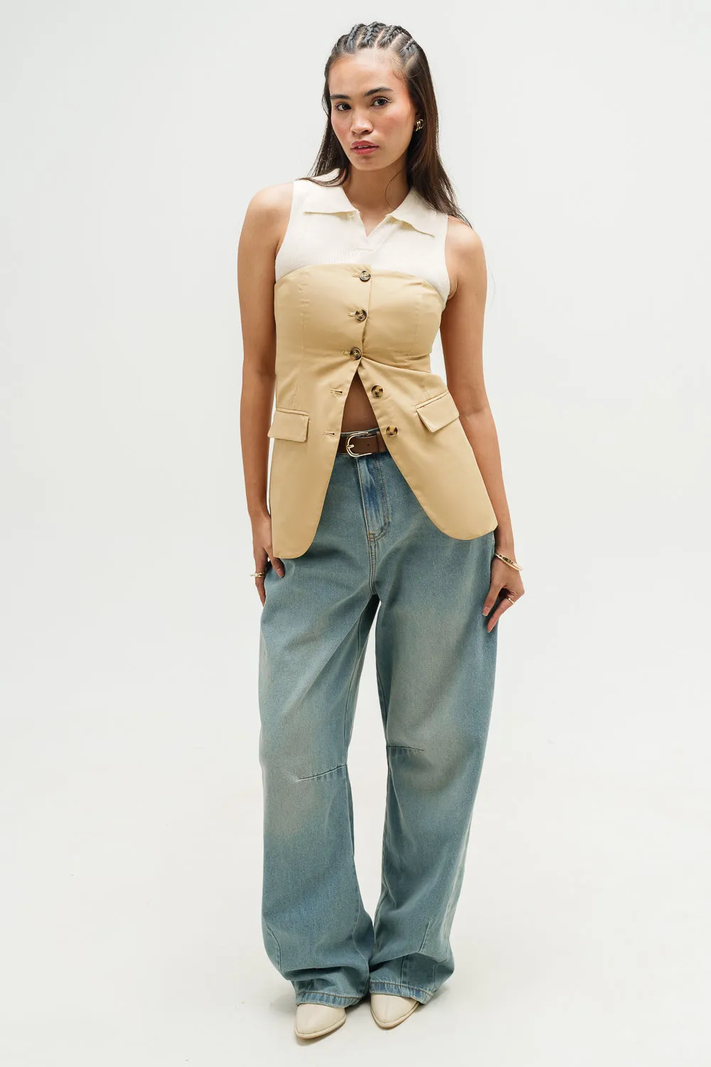 Cloudy Blue Balloon Baggy Jeans