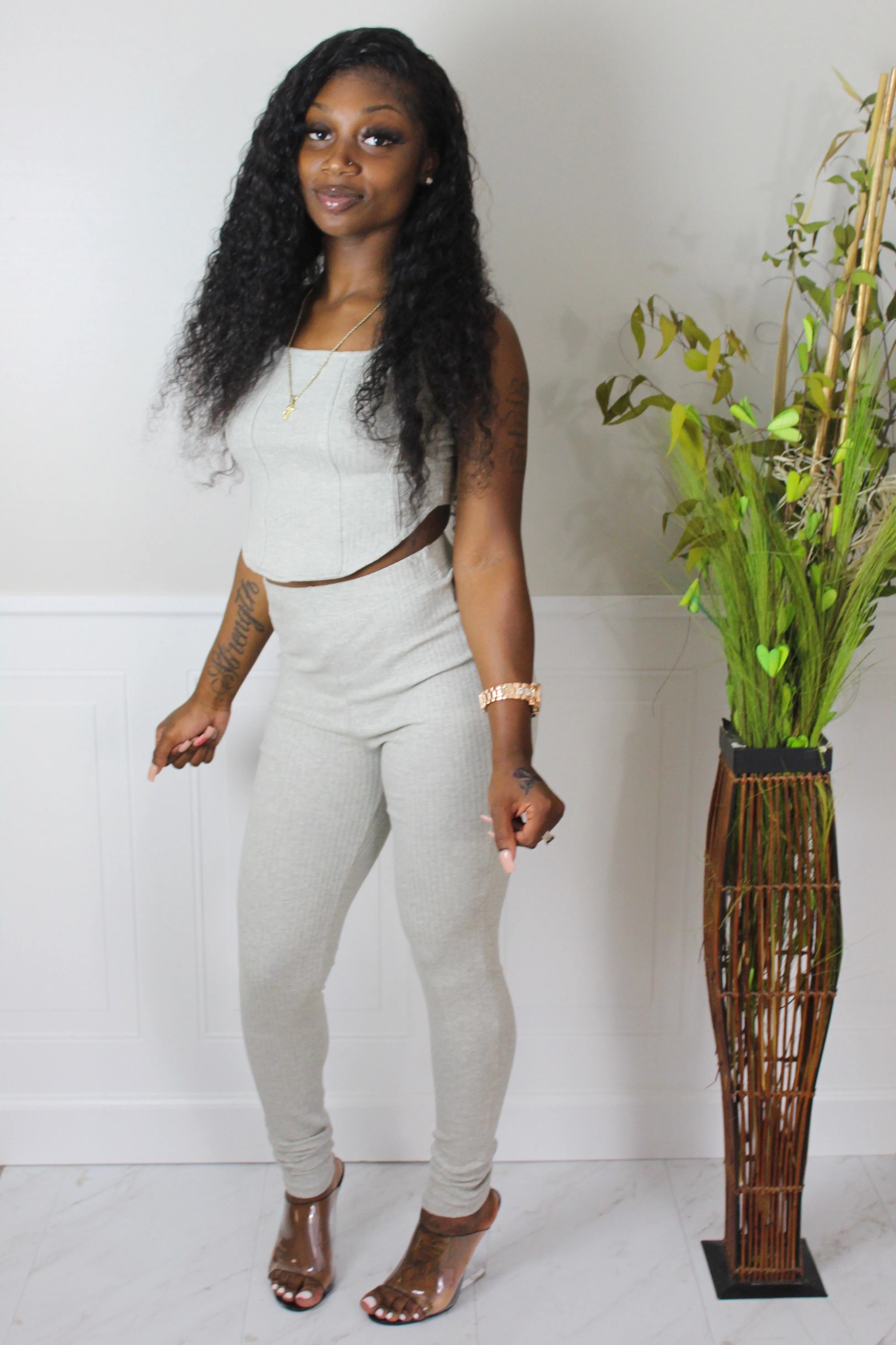 Cropped Corset Pants and Mask Set