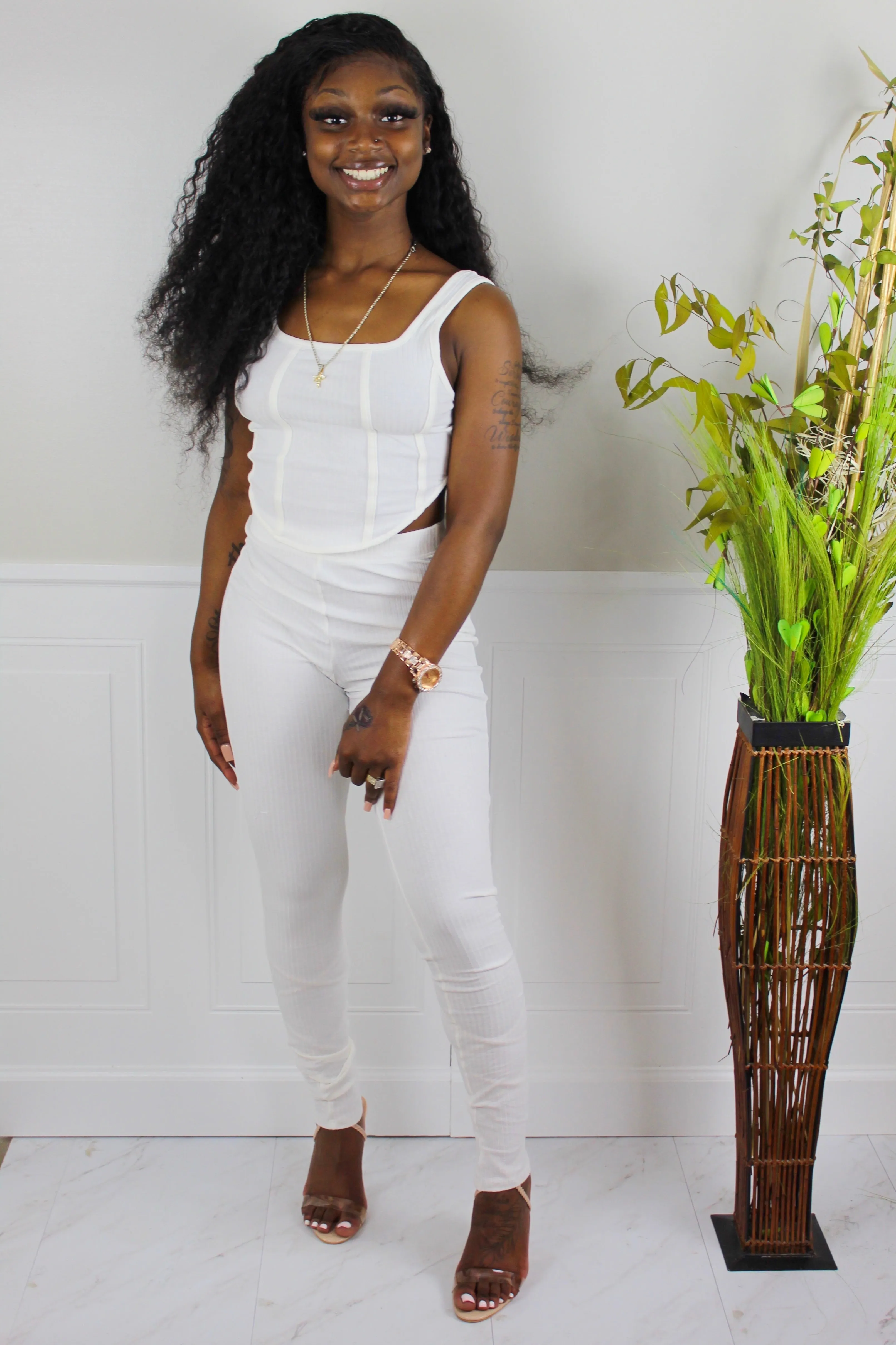 Cropped Corset Pants and Mask Set