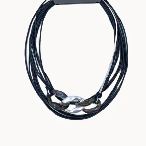 Dark Blue Chunky Chain Link Necklace
