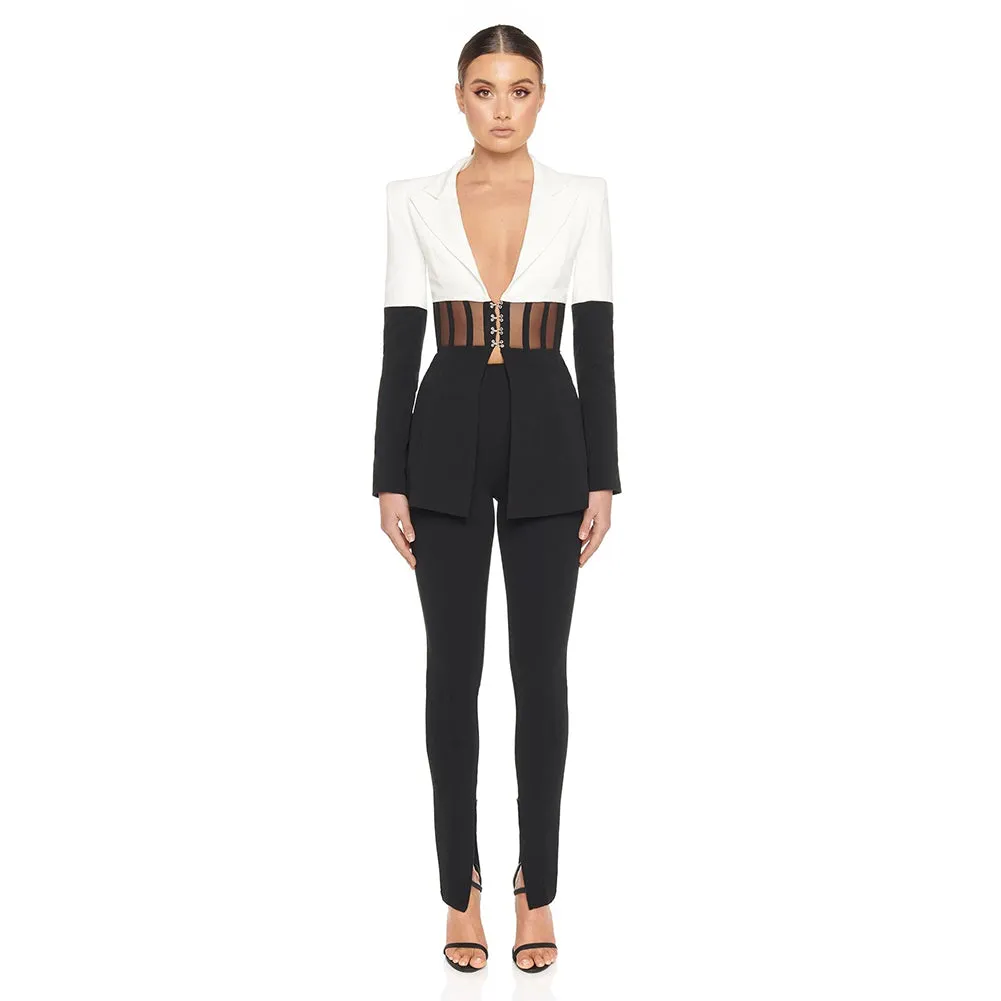 Elegant Blazer and Pants Patchwork Suit SY20003