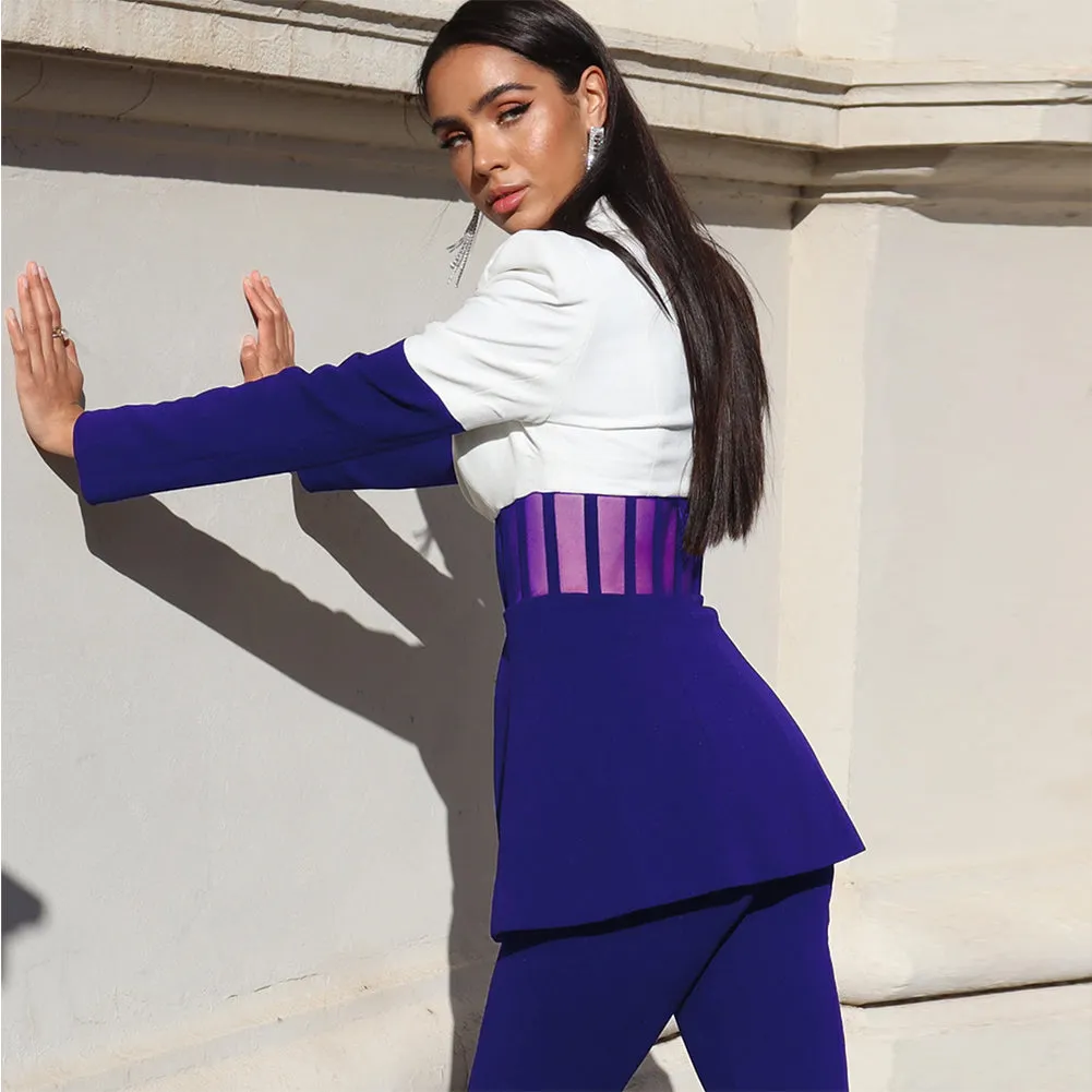 Elegant Blazer and Pants Patchwork Suit SY20003