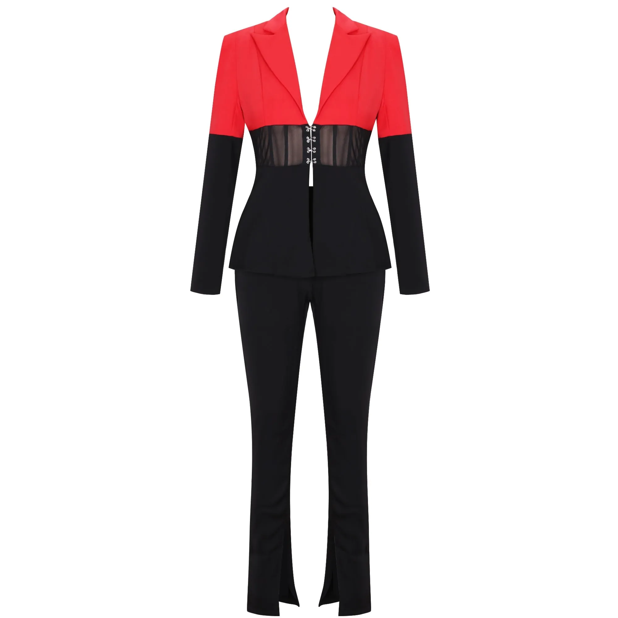 Elegant Blazer and Pants Patchwork Suit SY20003