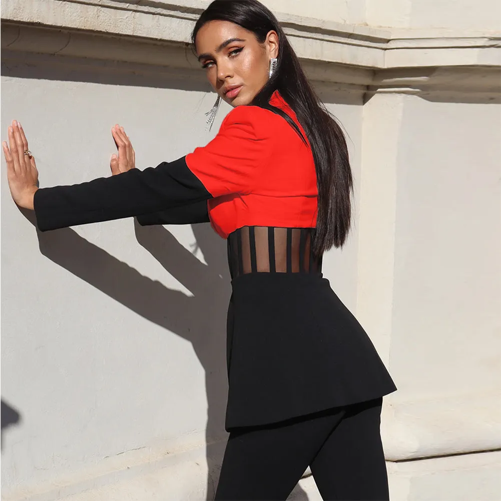 Elegant Blazer and Pants Patchwork Suit SY20003
