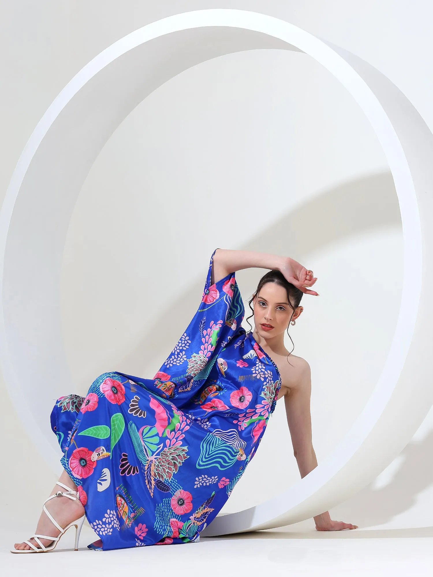 Fashionista one shoulder kaftan coord suit set of 2