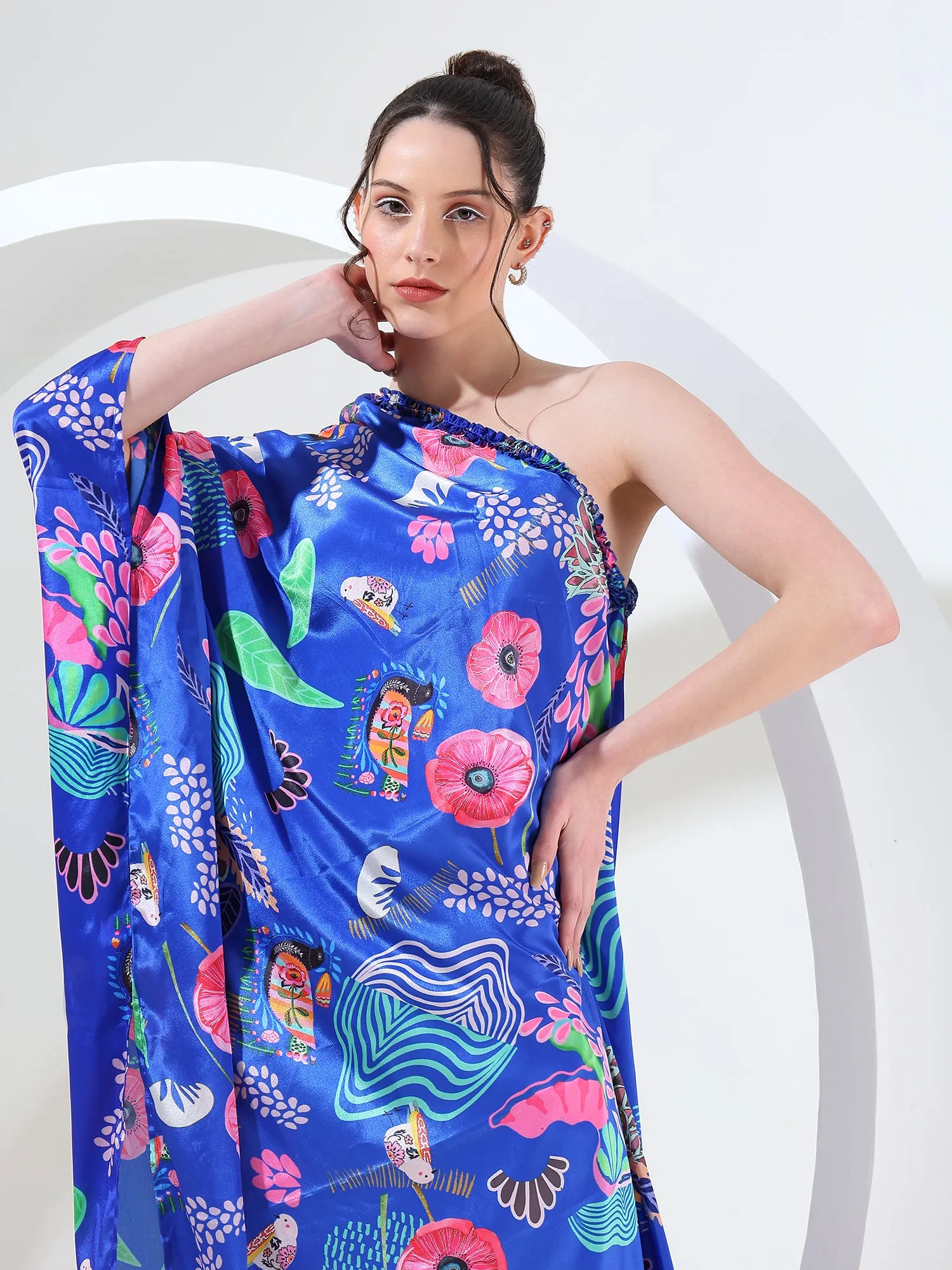 Fashionista one shoulder kaftan coord suit set of 2