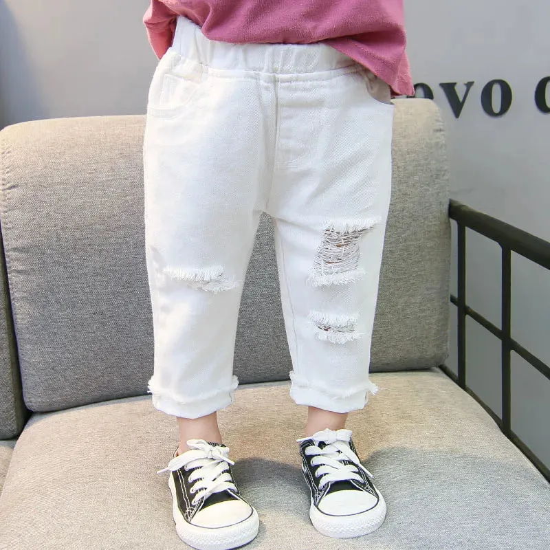 Girl Toddler Boys Girls Ripped Jeans Pants