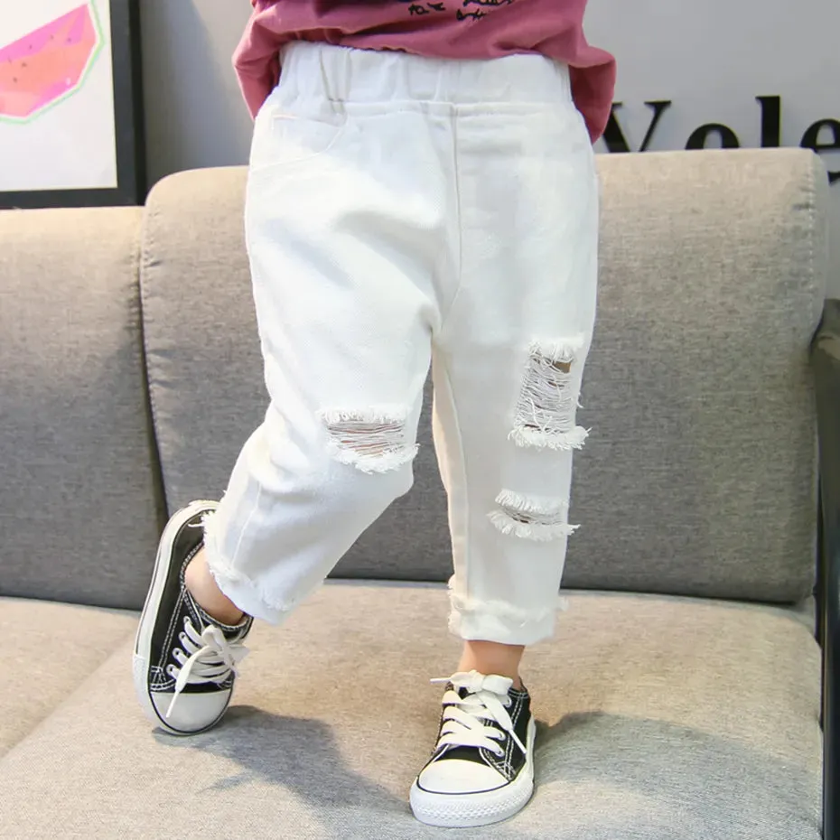 Girl Toddler Boys Girls Ripped Jeans Pants