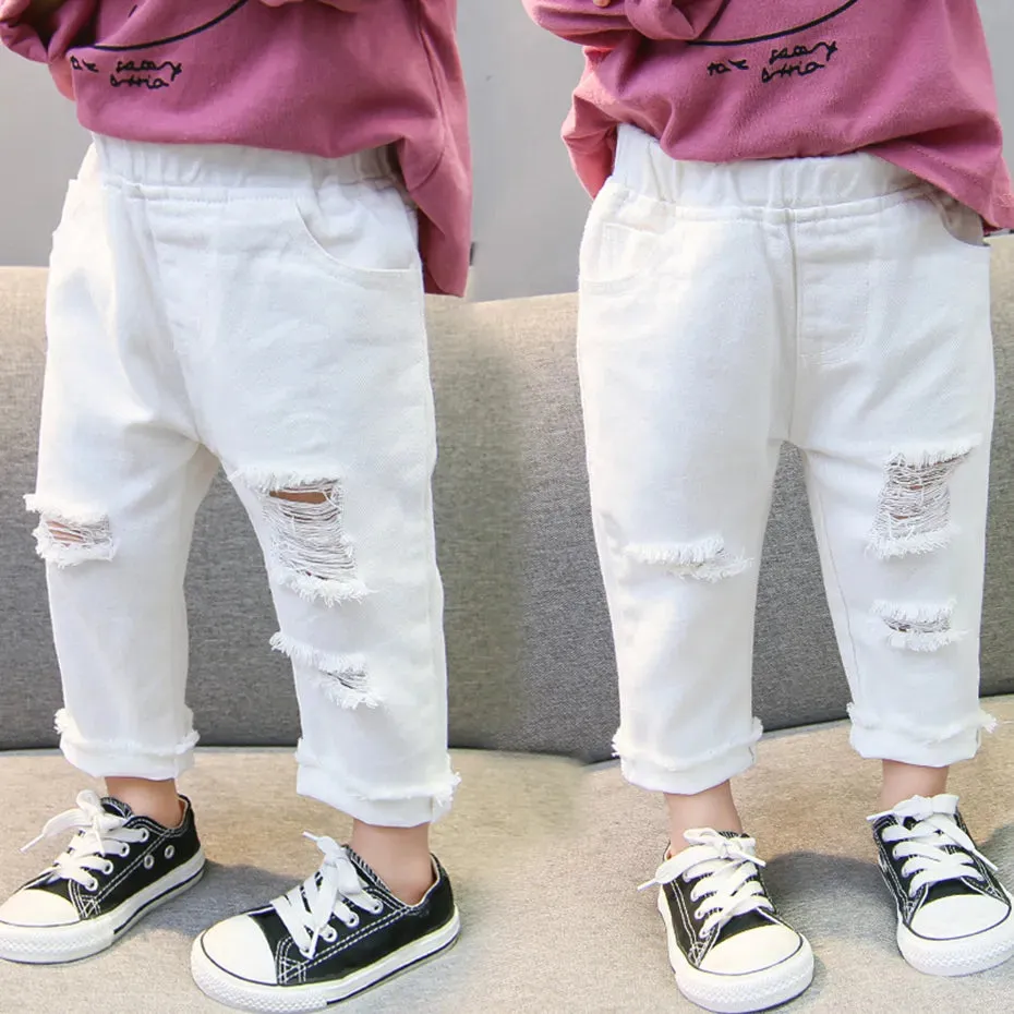 Girl Toddler Boys Girls Ripped Jeans Pants