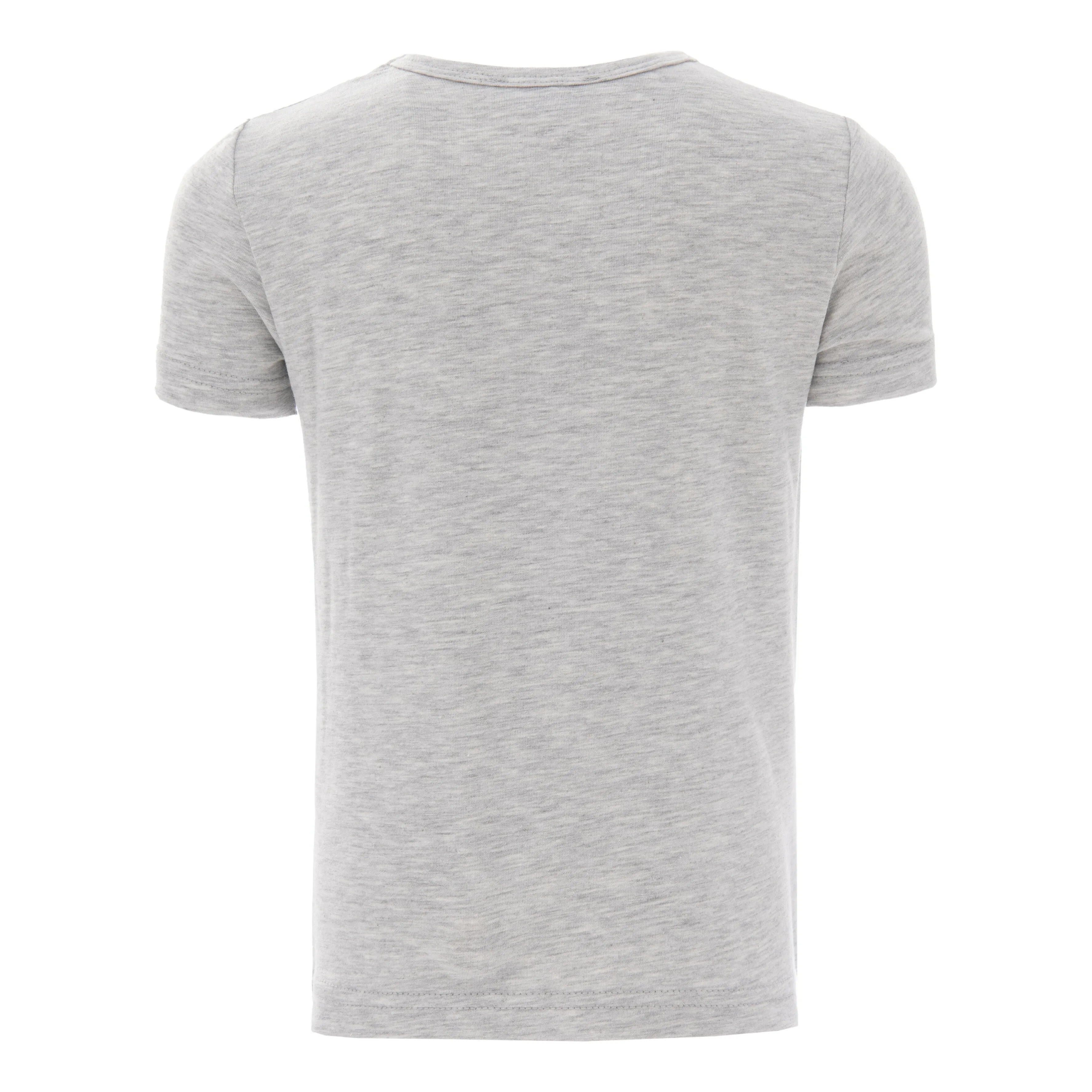 Gray Melange Solid Cotton T-Shirt