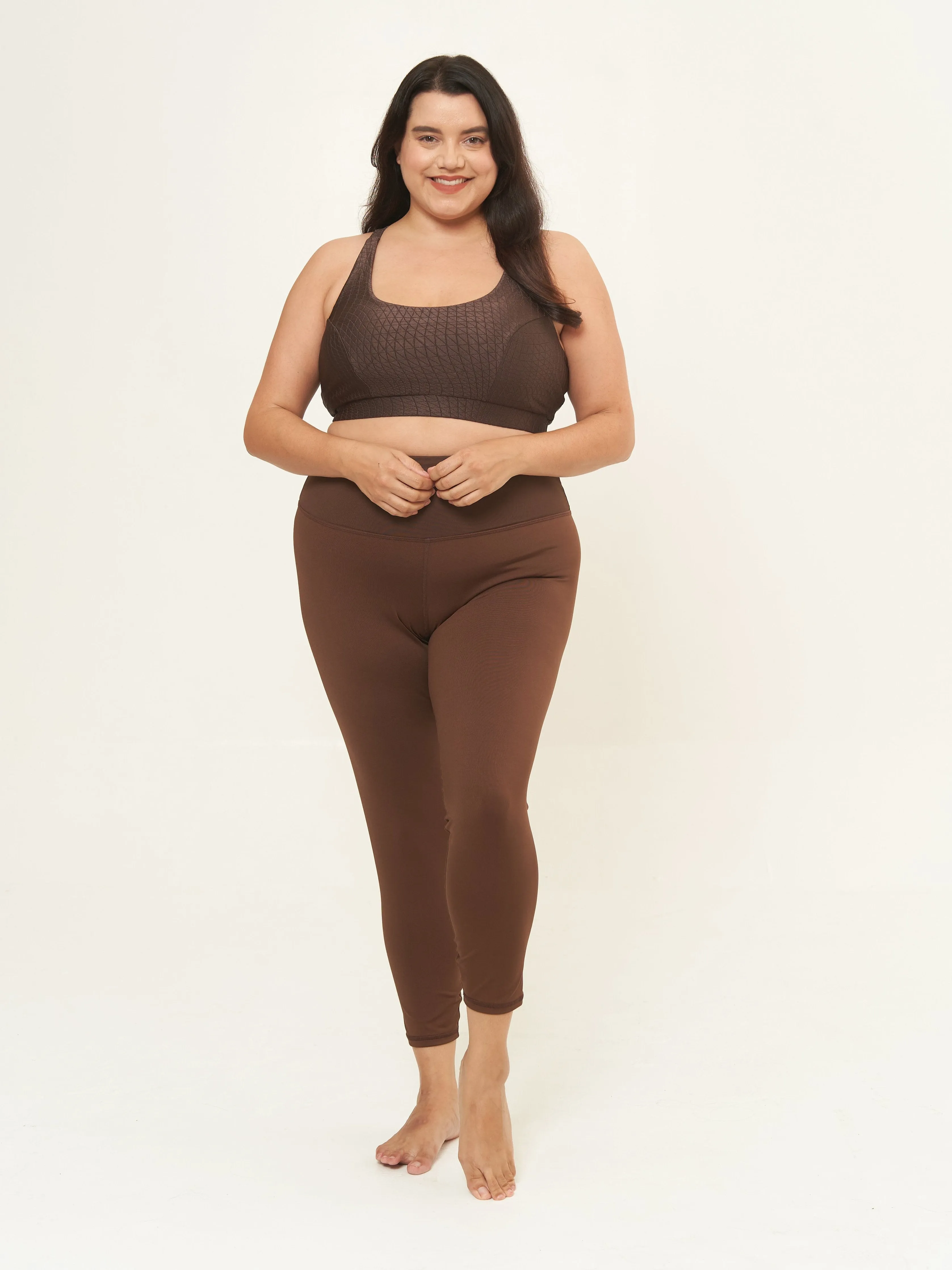 Hi-Rise Leggings - Bark Solid Shimmer