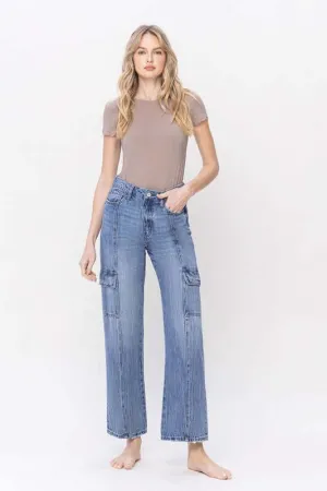 High Rise Dad Cargo Striaght Jeans