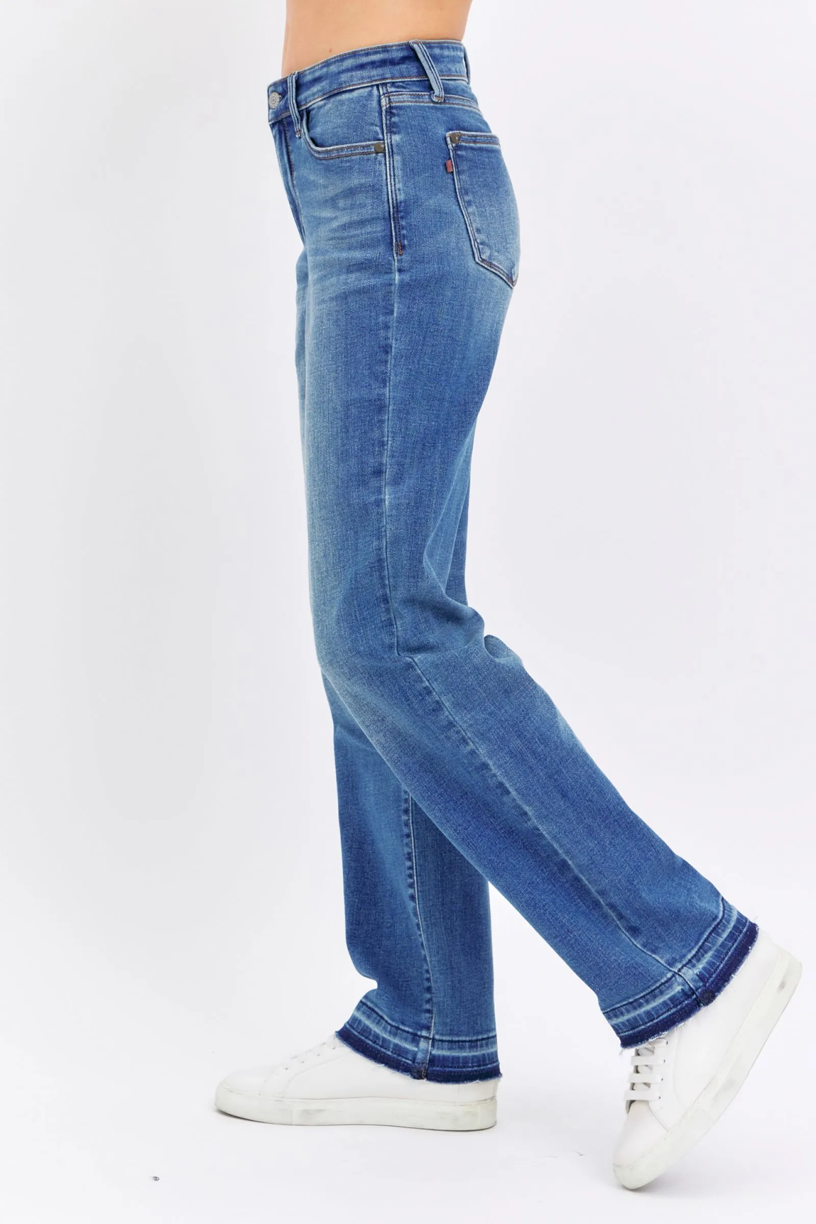 Judy Blue Mid Rise Release Hem Dad Jeans