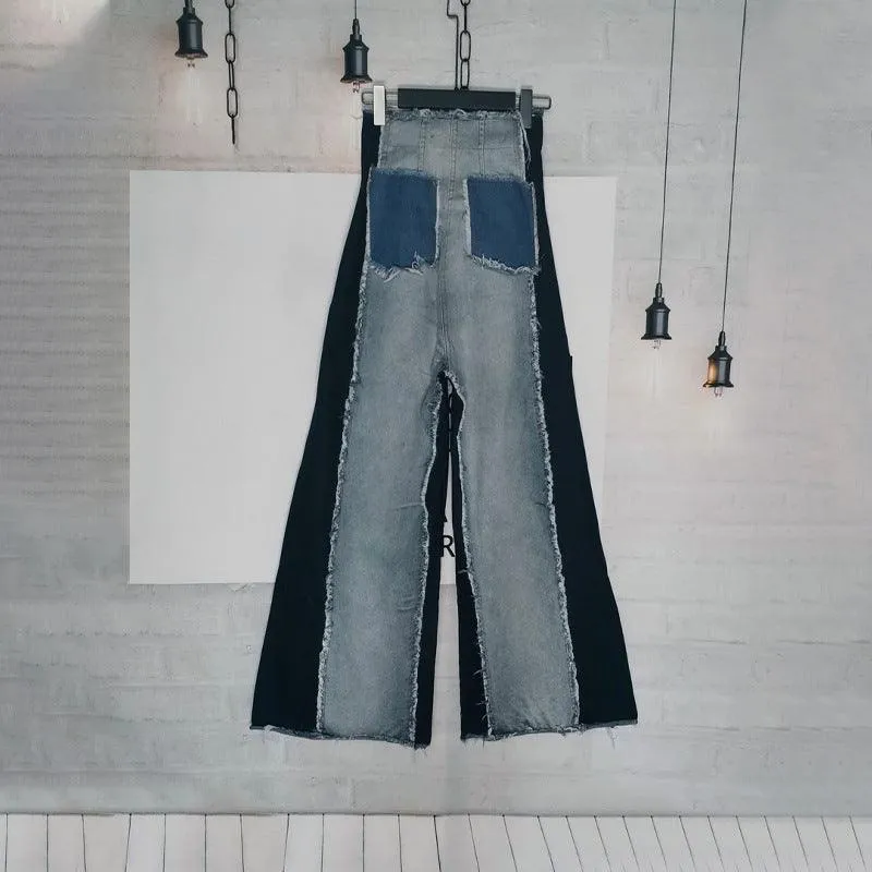 KittenAlarm - Eliza High Rise Patchwork Wide Jeans