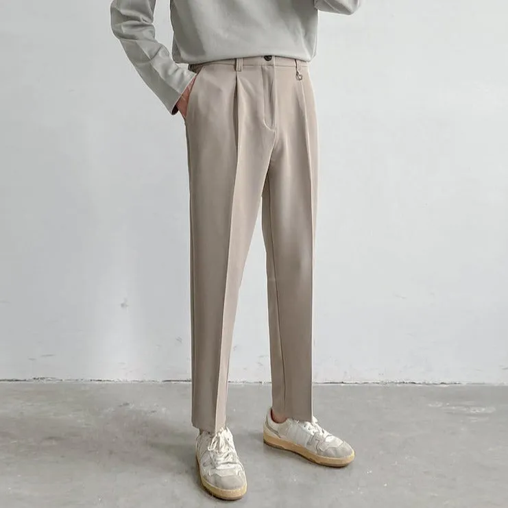 [Korean Style] 4 Colors Ankle-Cut Casual Slacks