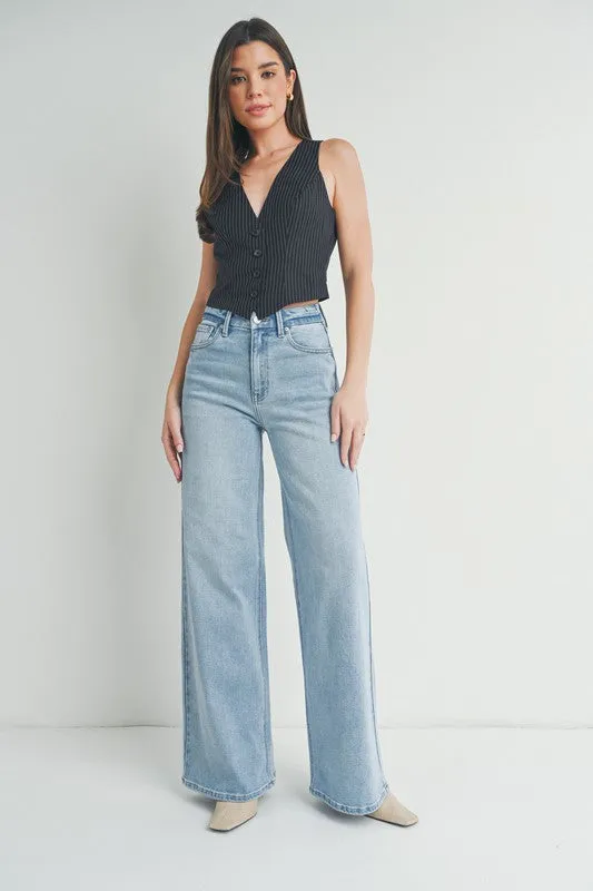 Lilly High Rise Wide Leg Jeans Light Wash