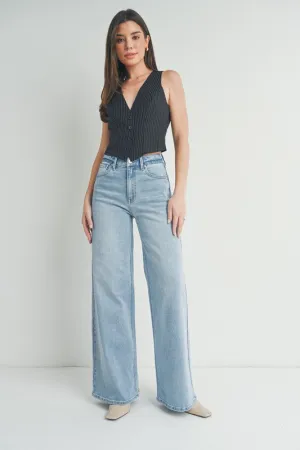 Lilly High Rise Wide Leg Jeans Light Wash