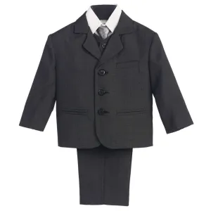 Little Boys Dark Grey Wedding Easter 5 Pcs Special Occasion Suit 2-7