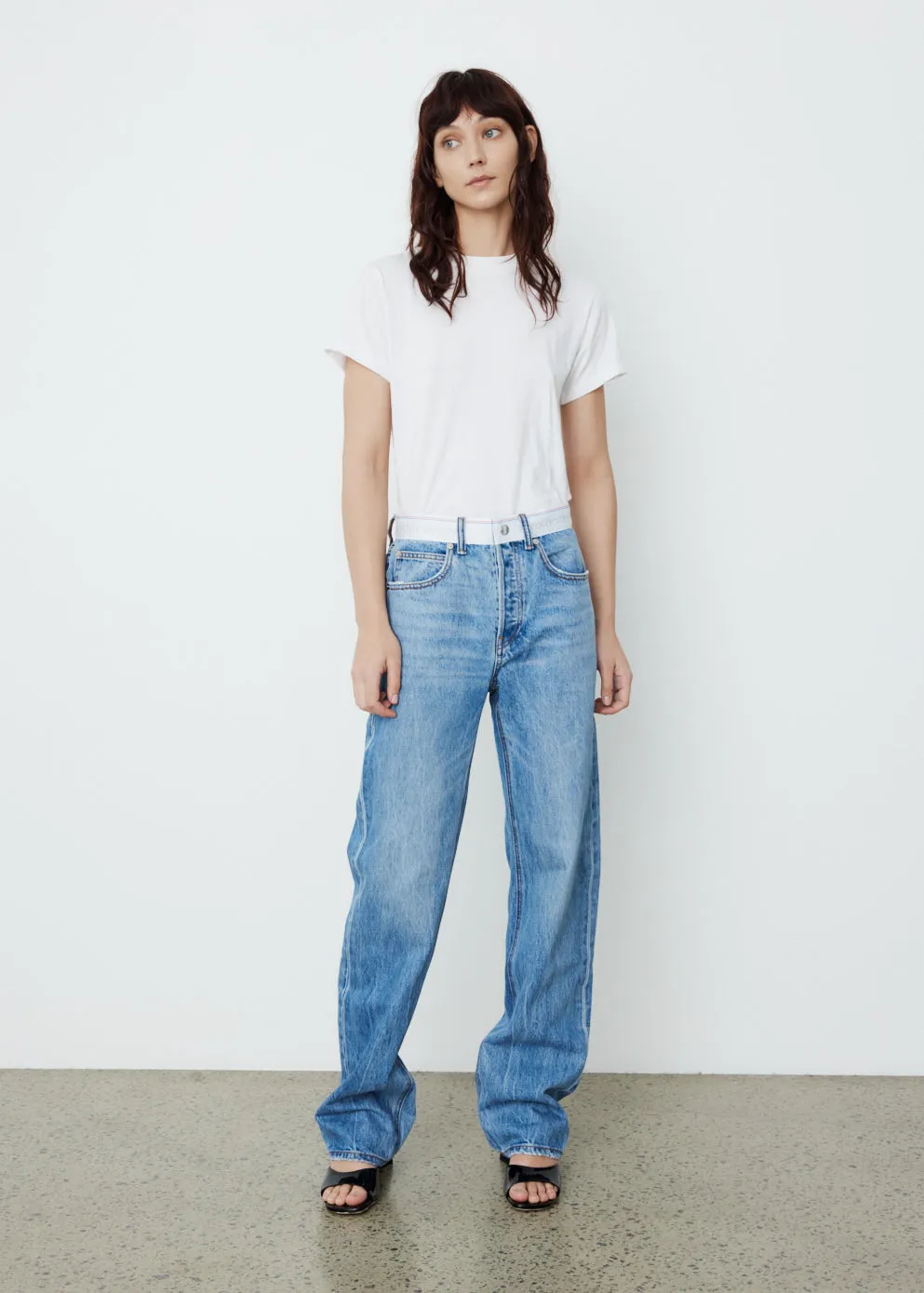 Logo Webbing Relaxed Straight Leg Jean