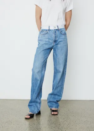 Logo Webbing Relaxed Straight Leg Jean