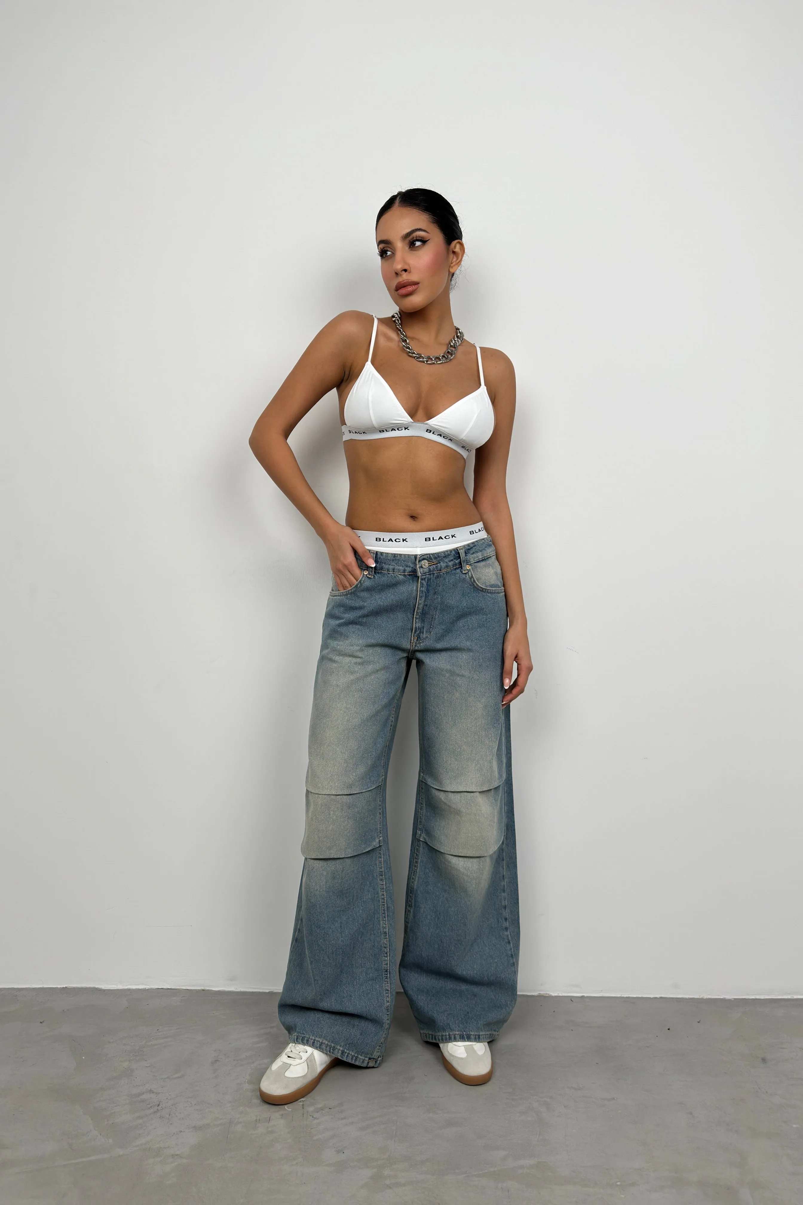 Low Waist Baggy Jeans Washed Look