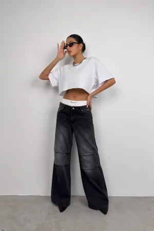 Low Waist Baggy Jeans Washed Look
