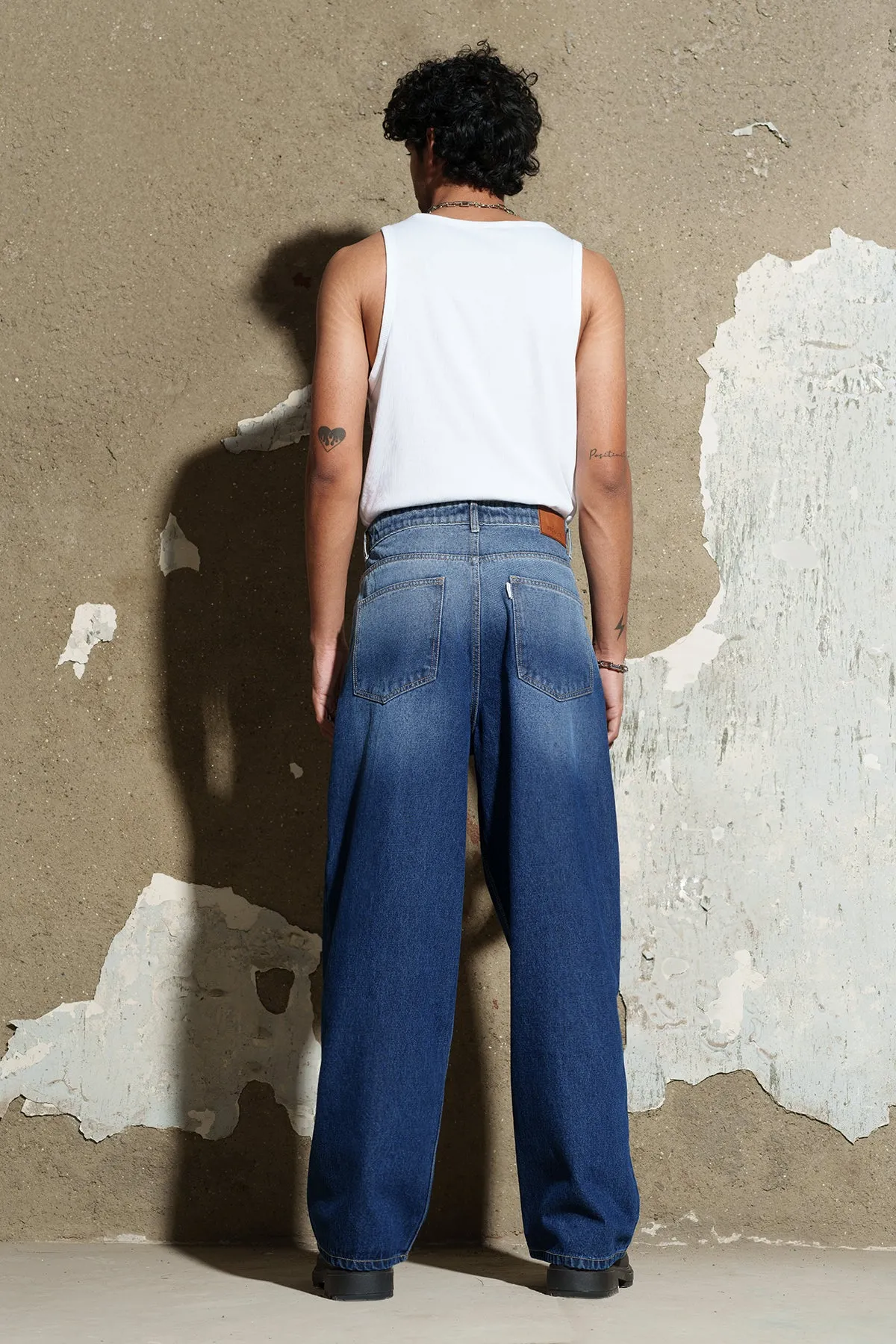 Magnetic Blue Men's Baggy Straight Jeans