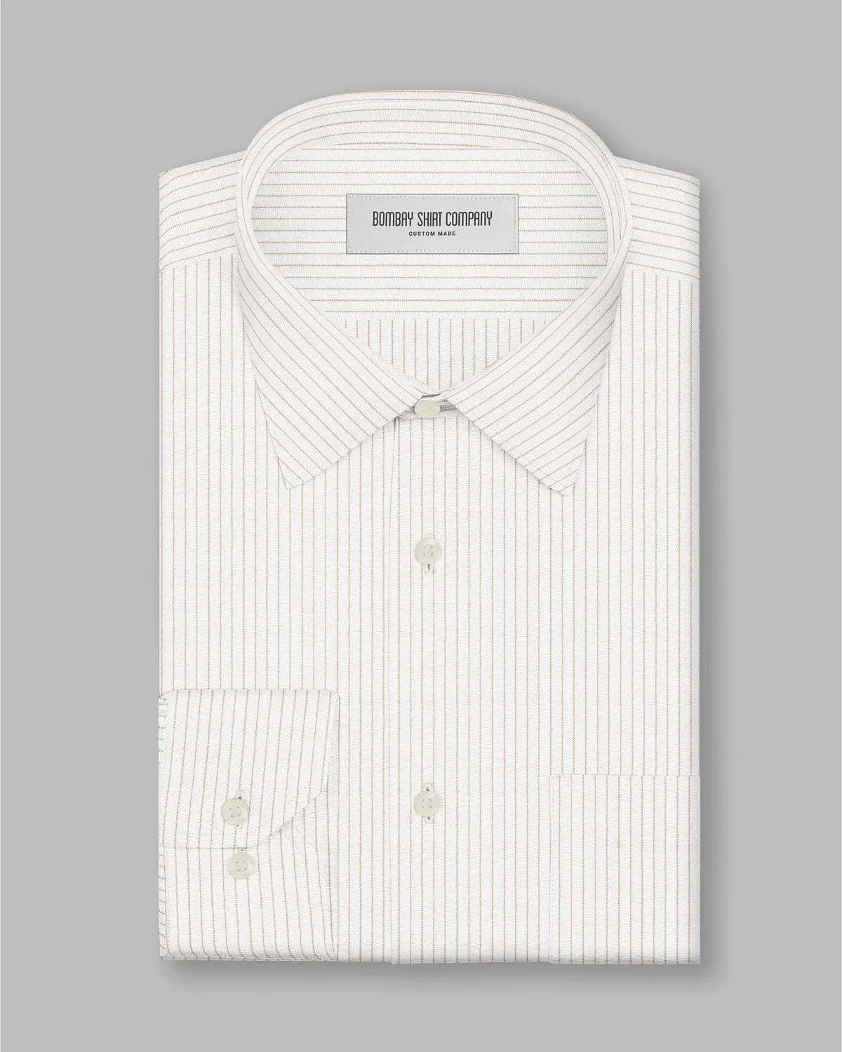 Marvella Oxford Pinstriped Shirt - Beige