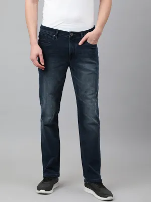 Men Dark Blue Slim Fit Mid Rise Clean Look Stretchable Jeans