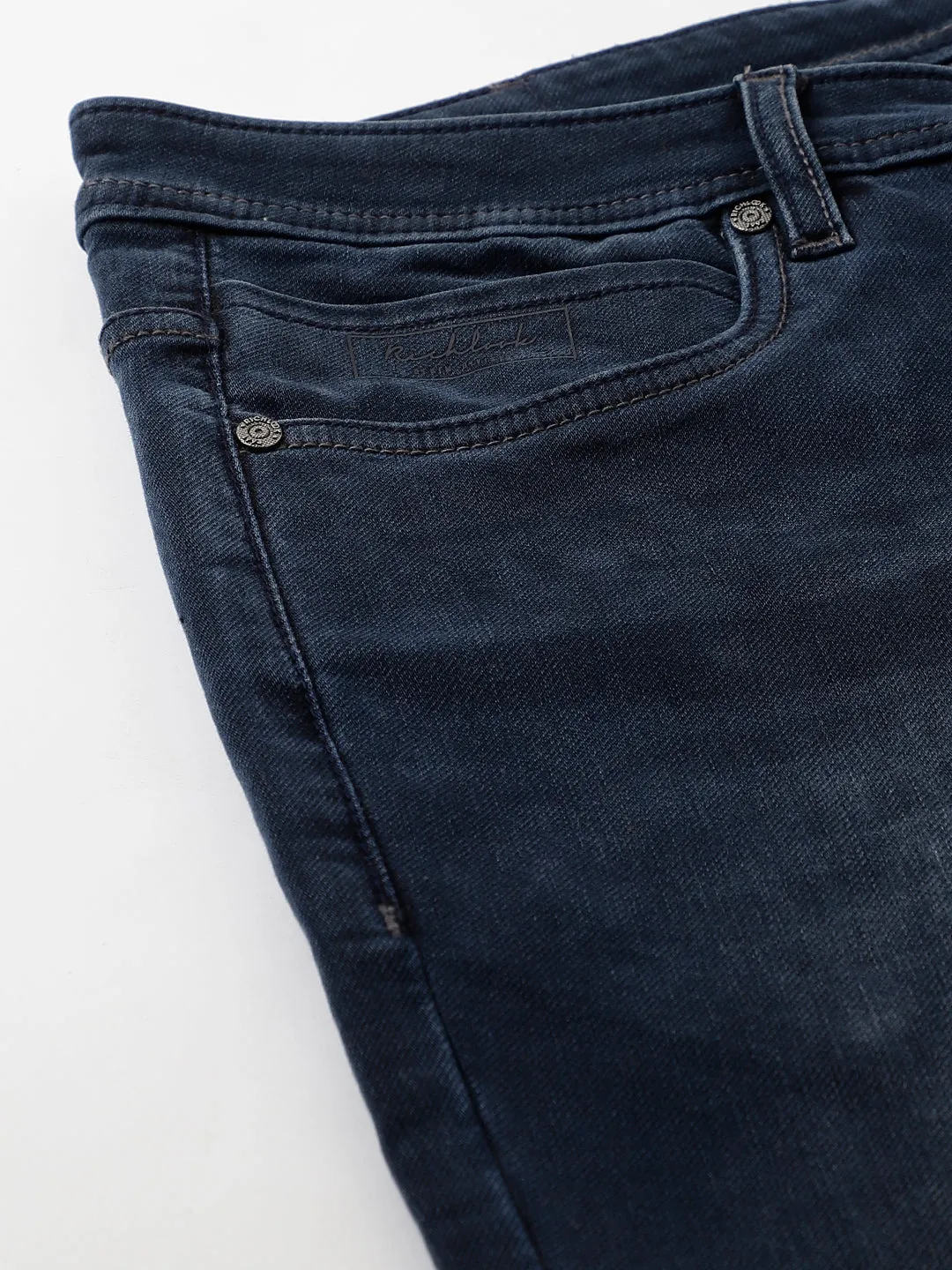Men Dark Blue Slim Fit Mid Rise Clean Look Stretchable Jeans