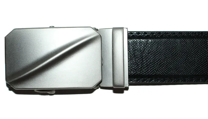 Men's Black Formal Dress Work Leather Ratchet Automatic Sliding Belt - Fits S to XL - Ships Same/Next Day!
