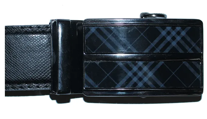 Men's Black Formal Dress Work Leather Ratchet Automatic Sliding Belt - Fits S to XL - Ships Same/Next Day!