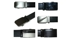 Men's Black Formal Dress Work Leather Ratchet Automatic Sliding Belt - Fits S to XL - Ships Same/Next Day!