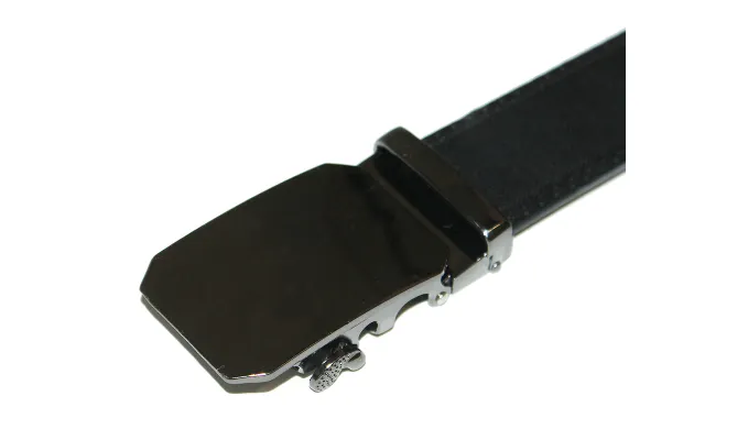 Men's Black Formal Dress Work Leather Ratchet Automatic Sliding Belt - Fits S to XL - Ships Same/Next Day!