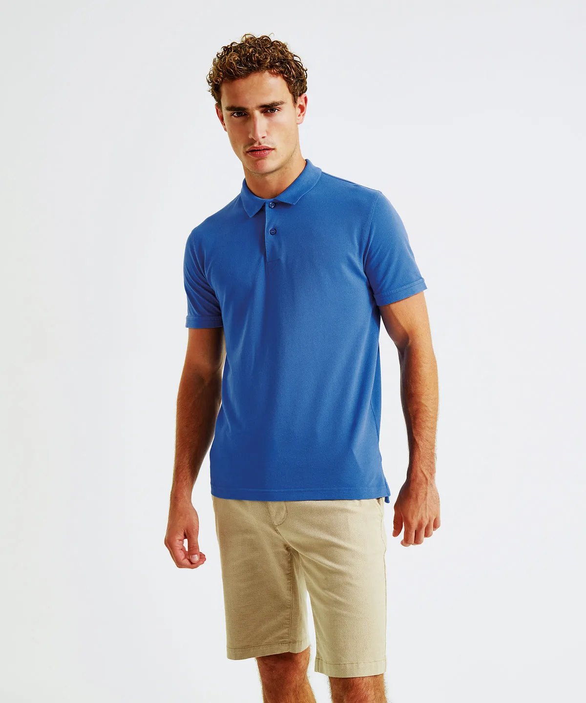 Mens coastal vintage wash polo | Indigo
