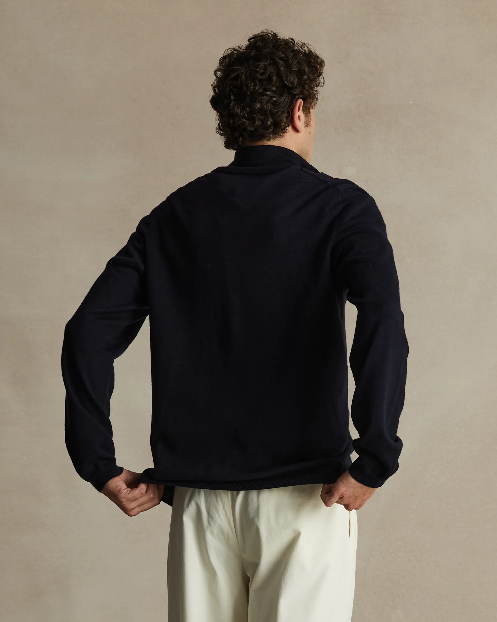 Merino Quarter Zip - Navy