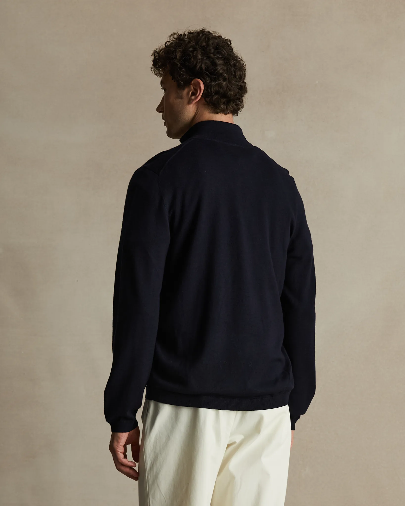 Merino Quarter Zip - Navy
