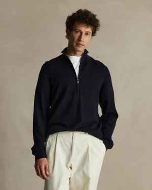 Merino Quarter Zip - Navy