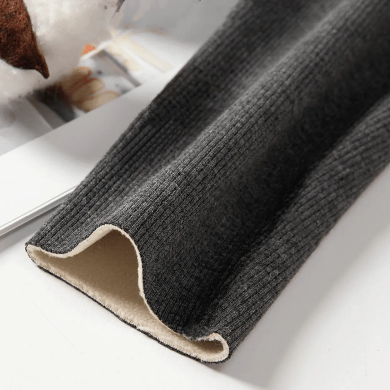 Min Solid Color Winter Plush Leggings