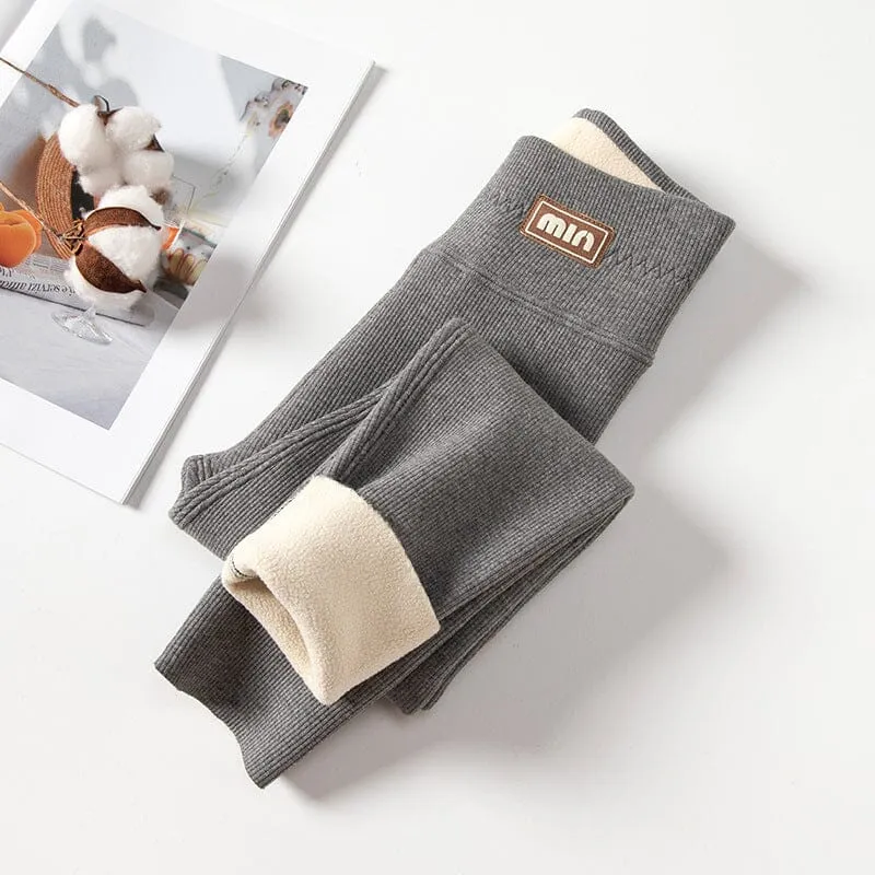 Min Solid Color Winter Plush Leggings