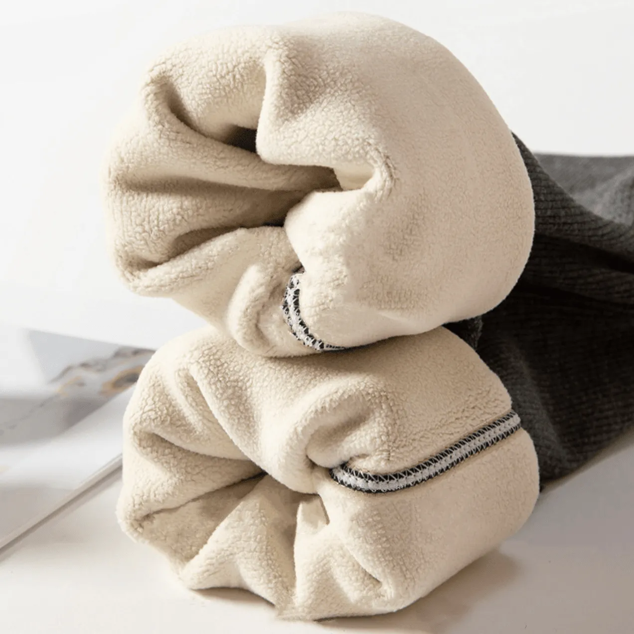 Min Solid Color Winter Plush Leggings