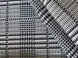 Mock Glen Plaid Houndstooth Silk Blend Bouclé  (Made in Italy)